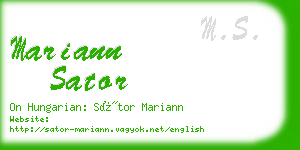 mariann sator business card